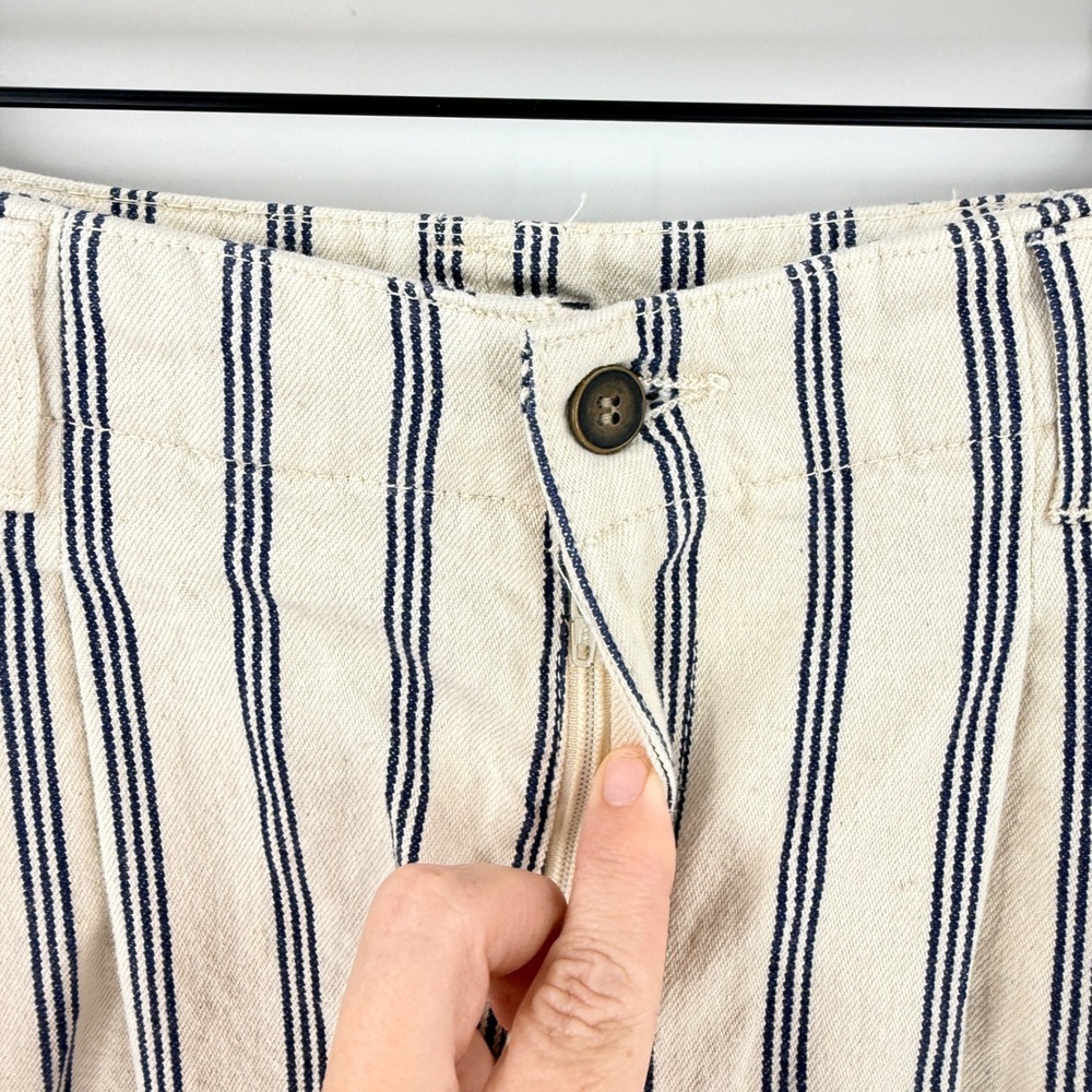 Vintage Dockers Striped 100% Cotton Walking Casual Shorts Pleated Cream Size 12 - Picture 6 of 7